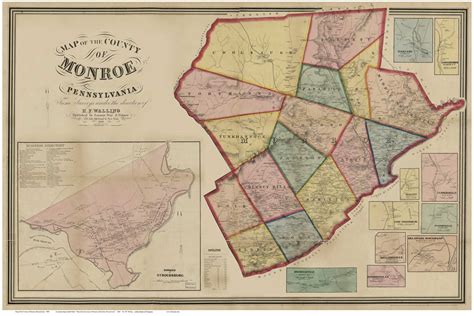 Monroe County Pennsylvania 1860 Old Wall Map With Etsy - PropertyRebate.net