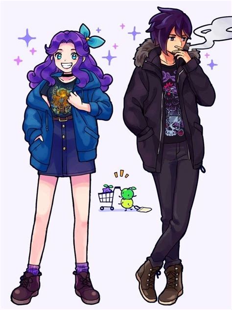 Stardew Valley inspired concept art of Modern Abigail and Sebastian ...