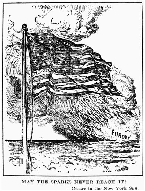 Posterazzi: Cartoon Isolationism C1915 May The Sparks Never Reach It ...