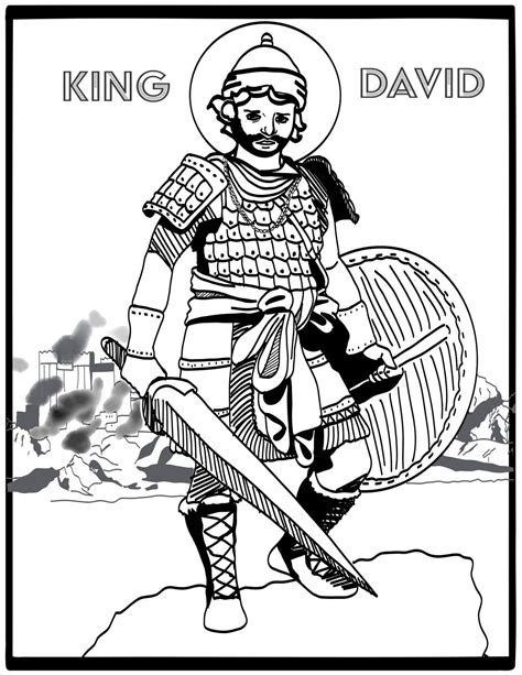 King David - Bible Coloring Page