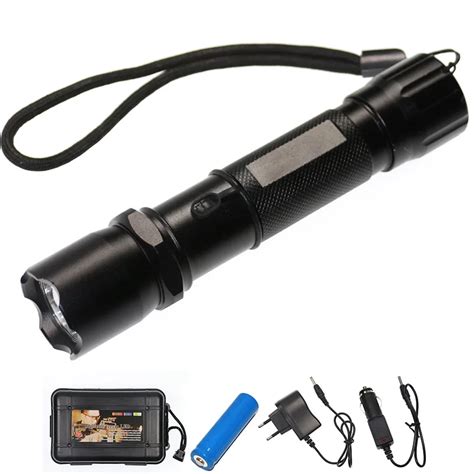 LED flashlight with compass Outdoor light charging flashlight Self ...