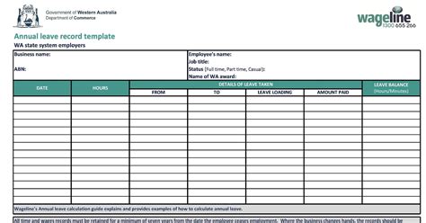 Annual Leave Staff Template Record - Employee Annual Leave Record Spreadsheet Editable MS Excel ...