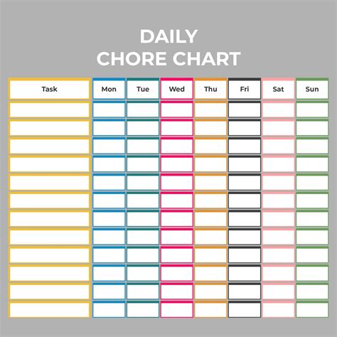 Printable Chart Templates, Web make printable chore chart, org or ...