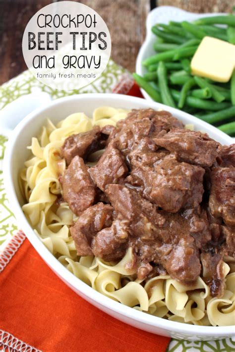 Easy Crockpot Beef Tips with Gravy - Family Fresh Meals