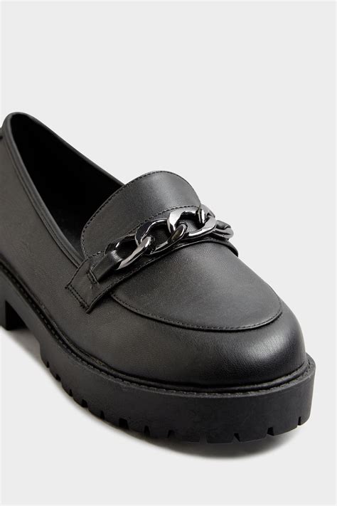 LIMITED COLLECTION - Chunky loafers met ketting en dikke zool in zwart ...