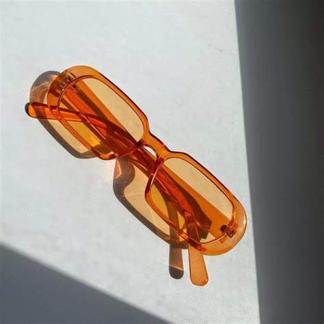 Orange Retro Sunglasses Women Fashion Oval Sun... - Depop