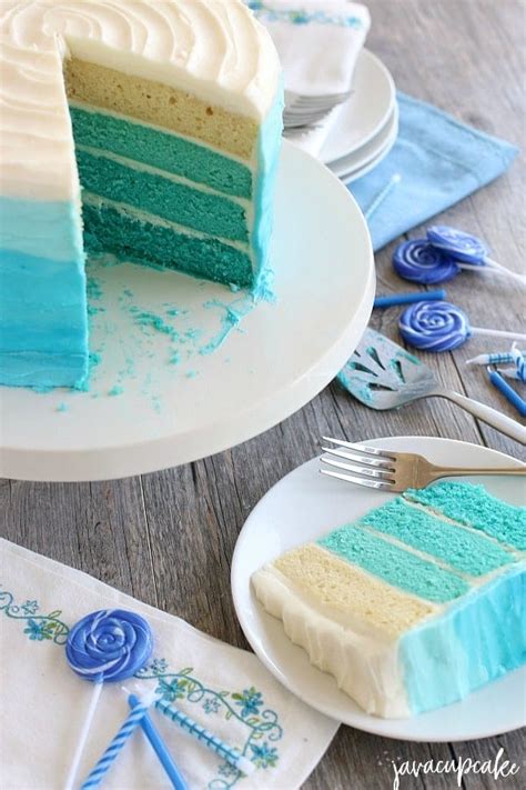 Blue Ombre Cake Tutorial - JavaCupcake