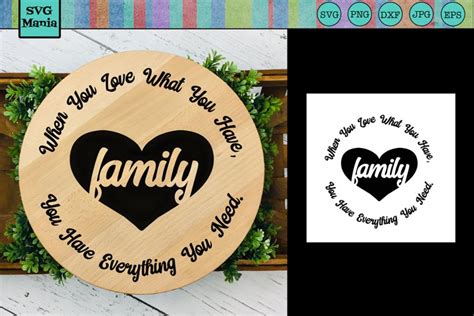 Round Sign Family Saying SVG, Circle Family Quote SVG File