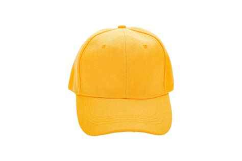 Yellow baseball cap isolated on white background. with clipping path ...