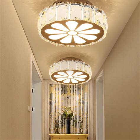 Aisle lights corridor lights simple modern hallway entrance porch round crystal lamp LED petal ...