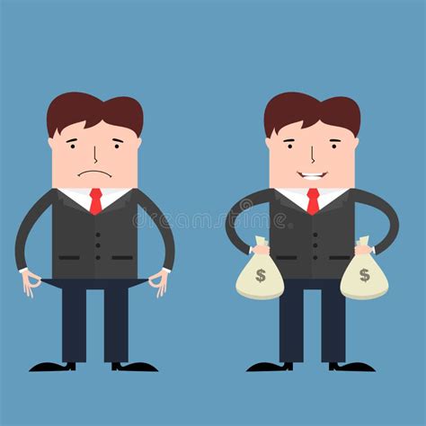 Poor and Rich Businessmen Illustration Stock Vector - Illustration of ...