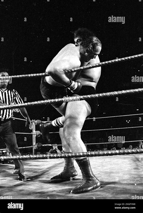 Professional wrestler Andre the Giant tosses heavyweight contender ...