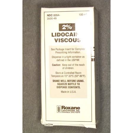 Local Anesthetic Lidocaine HCl 2 Viscous Solution 100 mL