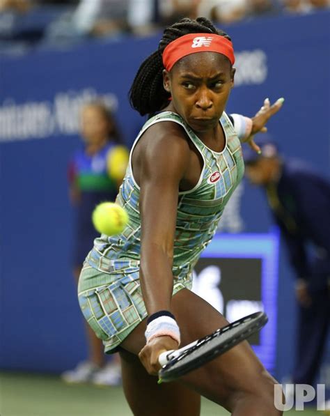 Photo: Coco Gauff hits a backhand at the US Open - NYP20190829620 - UPI.com