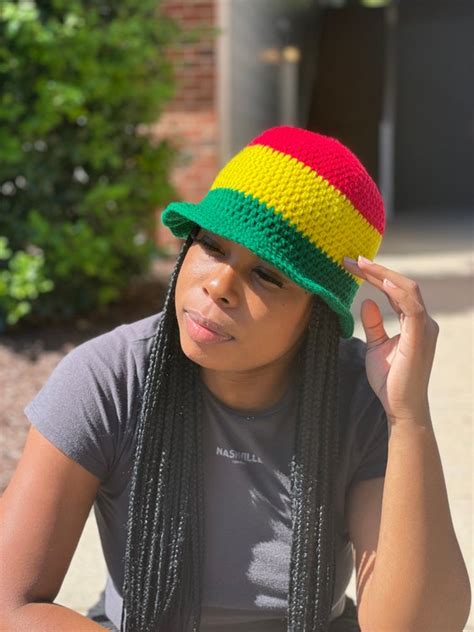 Crochet Bucket Hat Crochet Rasta Hat Rasta Bucket Hat. - Etsy