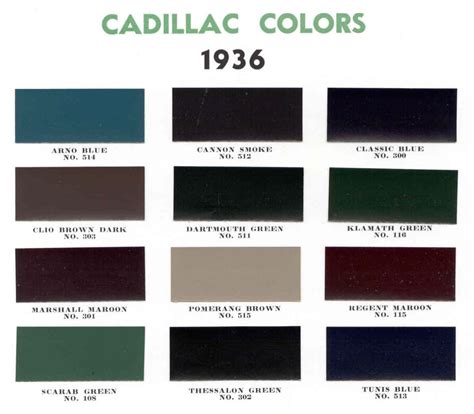 Cadillac Paint Codes & Color Charts