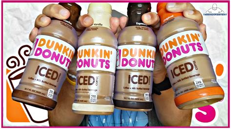 DUNKIN DONUTS® | BOTTLED ICED COFFEE REVIEW | ALL 4 NEW FLAVORS - YouTube