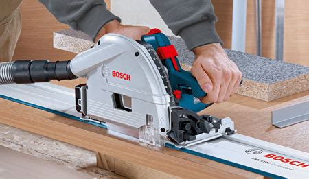 Bosch Plunge Saw is Optimized for Use with Guide Rails