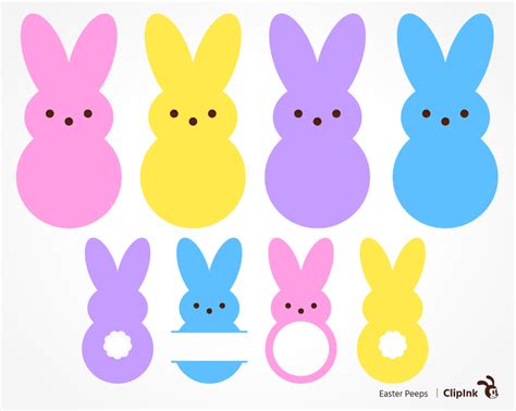 Easter peeps svg, Easter bunny svg | svg, png, eps, dxf, pdf | ClipInk