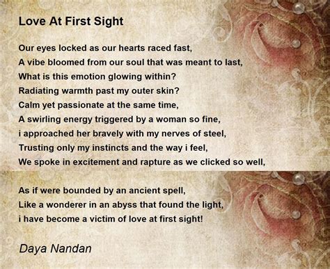 Love At First Sight Poem by Daya Nandan - Poem Hunter