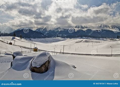 Snow Covered Landscape, Kashmir, Jammu and Kashmir Stock Photo - Image ...