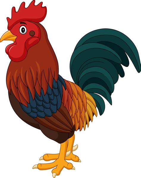 Cartoon rooster crowing isolated on white background 5162047 Vector Art ...