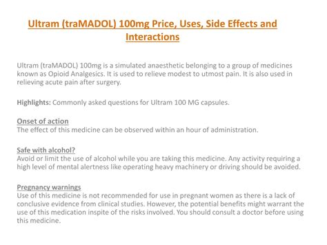 PPT - Ultram (traMADOL) 100mg Price, Uses, Side Effects and ...