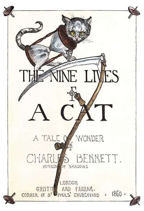 The Nine Lives of a Cat—Cover – Old Book Illustrations