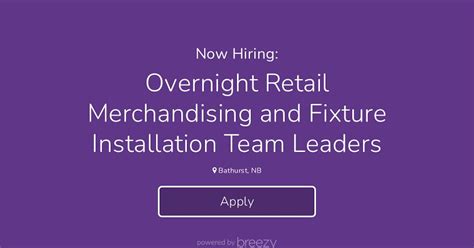 Overnight Retail Merchandising and Fixture Installation Team Leaders at Merchandising ...