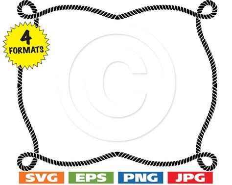 Rope Border/frame-003 Clip Art Image Svg Cutting File PLUS Eps/vector ...