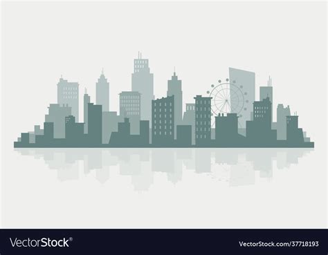 Silhouette skyline Royalty Free Vector Image - VectorStock