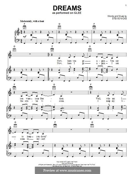 Dreams (Fleetwood Mac) by S. Nicks - sheet music on MusicaNeo