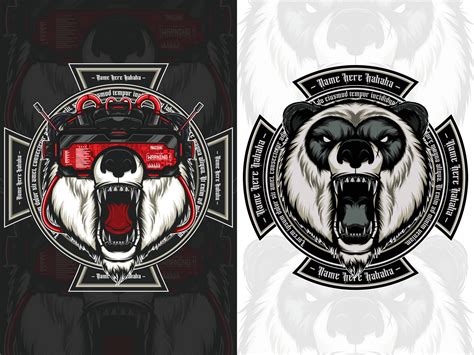 Panda head mascot logo vector illustration 24675580 Vector Art at Vecteezy