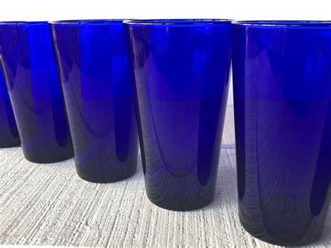 6 Vintage Cobalt Blue Drinking Glasses Libbey 16 Oz Blue Large | Etsy ...