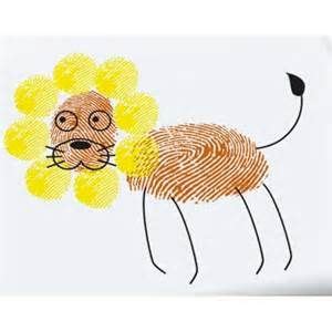 fingerprint lion craft: animalsPrints Art, Fingerprints Animal ...