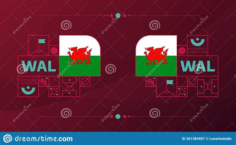 Wales Flag for 2022 Football Cup Tournament. Isolated National Team ...