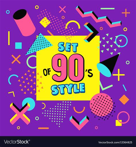 The 90's. Vector Graphic Set. E06