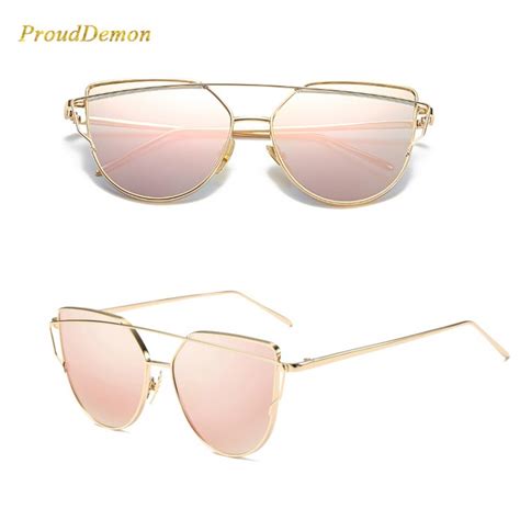 2018 Cat eye, rose gold metal, mirror SunglassesWomen s Sunglasses