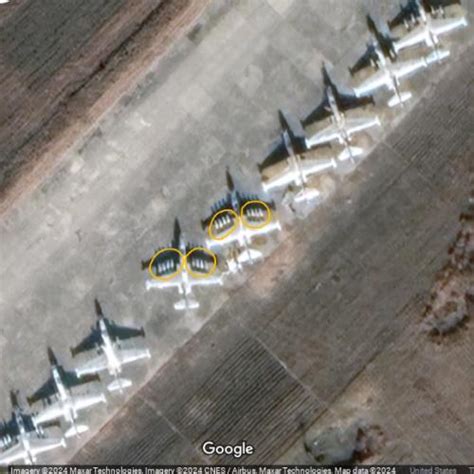 Armed North Korean Su-25UBKs in Taech'on, Democratic People's Republic of Korea (Google Maps)