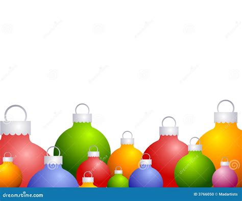 Colorful Christmas Ornaments Border Stock Photo - Image: 3766050