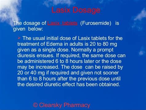 Lasix (Furosemide Tablets)