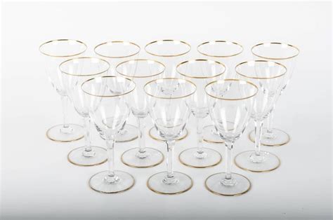 Vintage Baccarat Crystal Set of 18 Wine or Water Glasses For Sale at 1stDibs