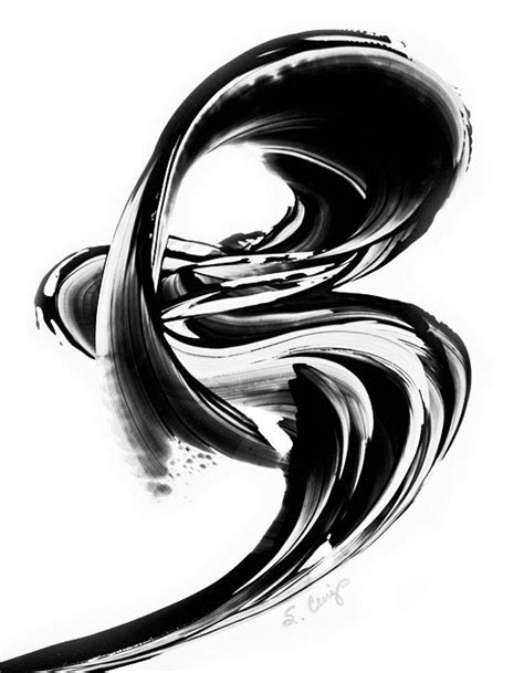 Black and White Painting BW Abstract Art Artwork High Contrast Depth ...