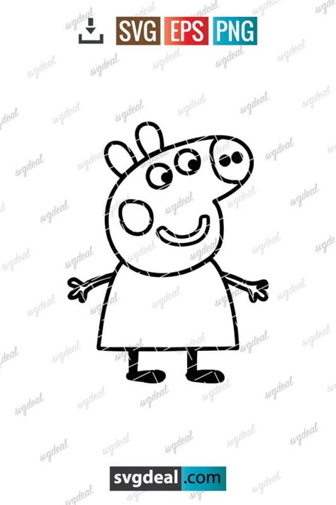 Free Peppa Pig Outline Svg Free - SVGDeal.com