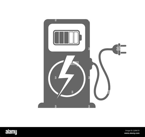 Charging electric vehicles. The icon of the station for recharging the batteries of electric ...