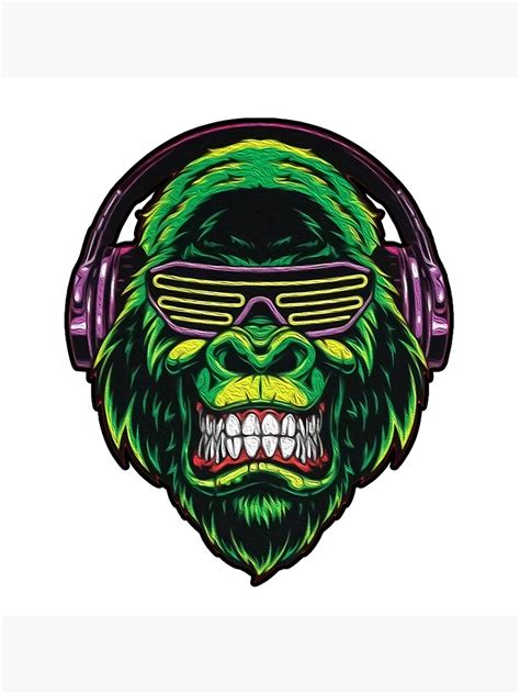 "Gorilla Tag - Gorilla with Headphones Sticker" Poster for Sale by ayersrek | Redbubble