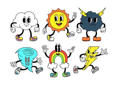 Premium Vector | Weather Cartoon Characters