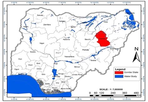 a: Map of Nigeria with Gombe State. (Source: Ministry of Land surveying ...