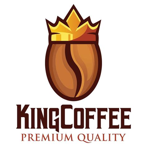 Modern flat design simple minimalist royal king coffee logo icon design template vector with ...