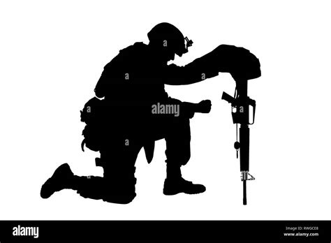 Military Silhouette Kneeling